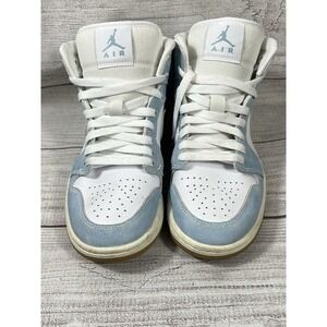 Nike Air Jordan 1 Mid SE Ice Blue White Gum Women's Sneakers Size 7.5